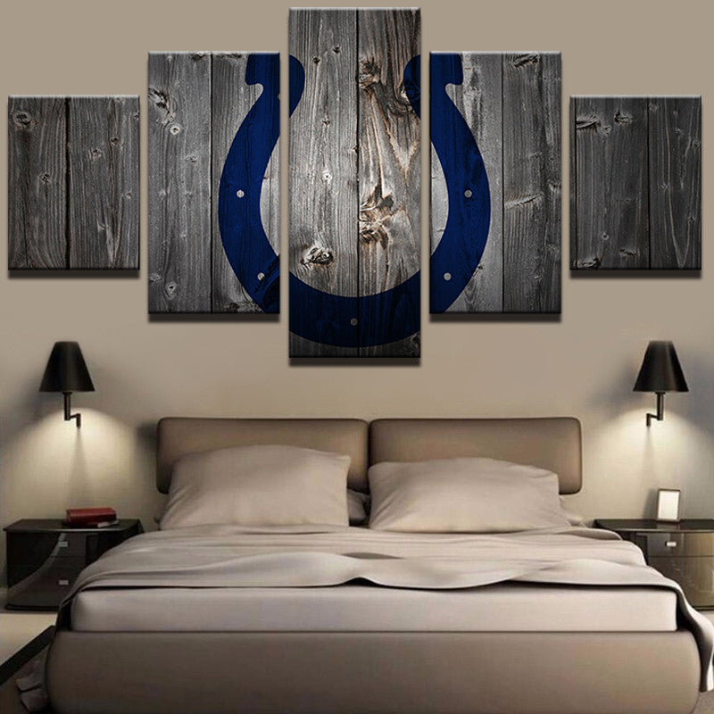 Indianapolis Colts Football Canvas Barnwood Style - The Force Gallery