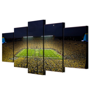 Michigan Wolverines Big House Football Large Framed Canvas - The Force Gallery
