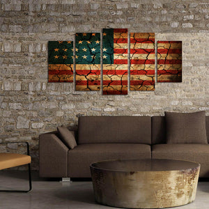 American Flag Cracked Look Canvas - The Force Gallery