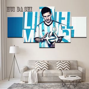 Lionel Messi Soccer World Cup Five Piece Canvas Wall Art Home Decor - The Force Gallery