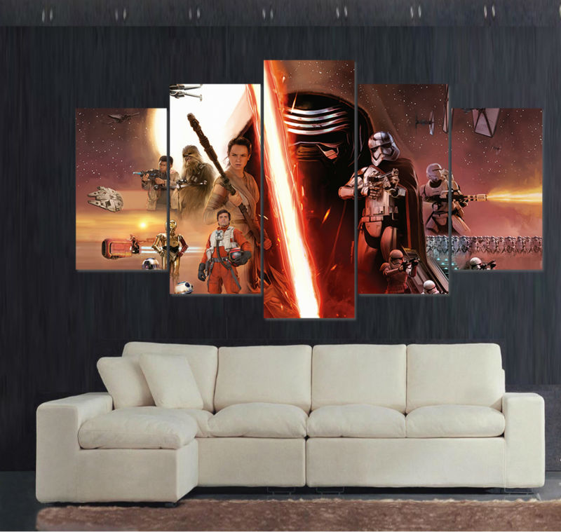 The Last Jedi Star Wars Montage Large Framed Canvas - The Force Gallery