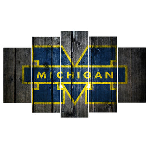 Michigan Wolverines Barnwood Style Canvas - The Force Gallery