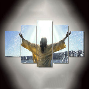 Jesus Baptism Heaven Christian Five Piece Canvas - The Force Gallery