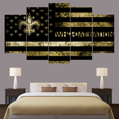 New Orleans Saints Football Who Dat Five Piece Canvas Wall Art Home Decor - The Force Gallery
