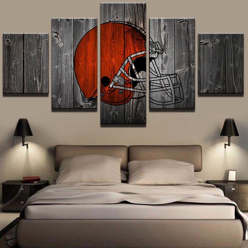 Cleveland Browns Football Canvas Barnwood Style