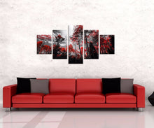Forrest Red Trees Five Piece Canvas - The Force Gallery