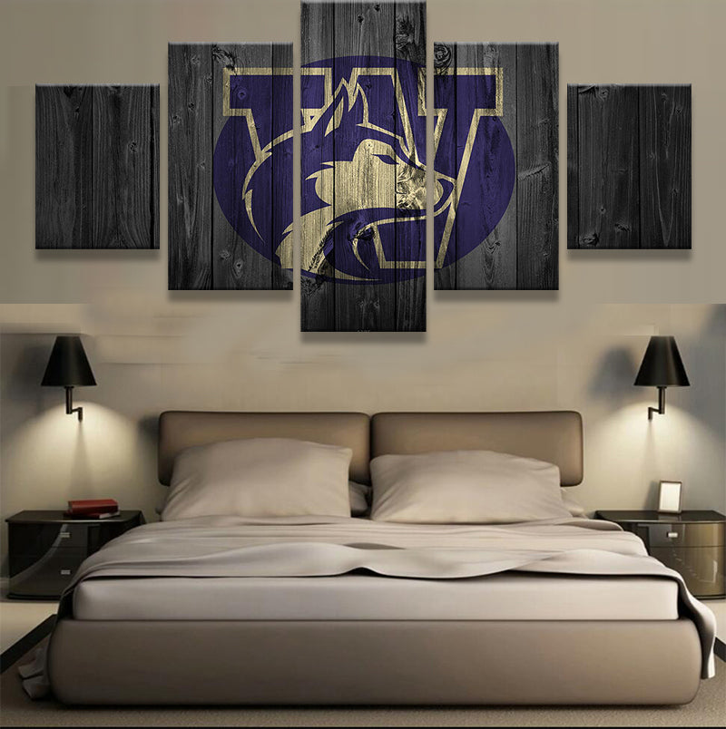 Washington Huskies College Football Canvas Barnwood Style - The Force Gallery