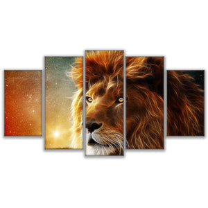 Majestic Lion Space Five Piece Canvas Wall Art Home Decor Multi Panel 5 - The Force Gallery