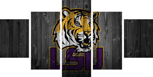LSU Tigers College Football Canvas Barnwood Style - The Force Gallery