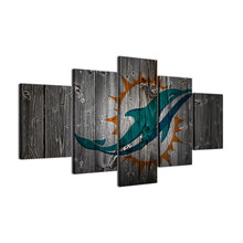 Miami Dolphins Football Barnwood Style Canvas - The Force Gallery