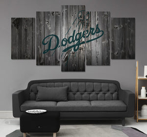 Los Angeles Dodgers Baseball Barnwood Style Canvas - The Force Gallery