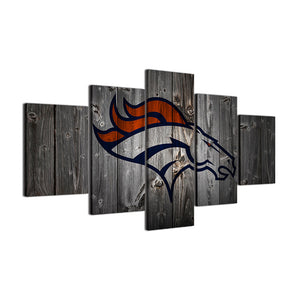 Denver Broncos Football Canvas Barnwood Style - The Force Gallery
