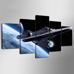 Star Trek Enterprise Space Five Piece Canvas - The Force Gallery