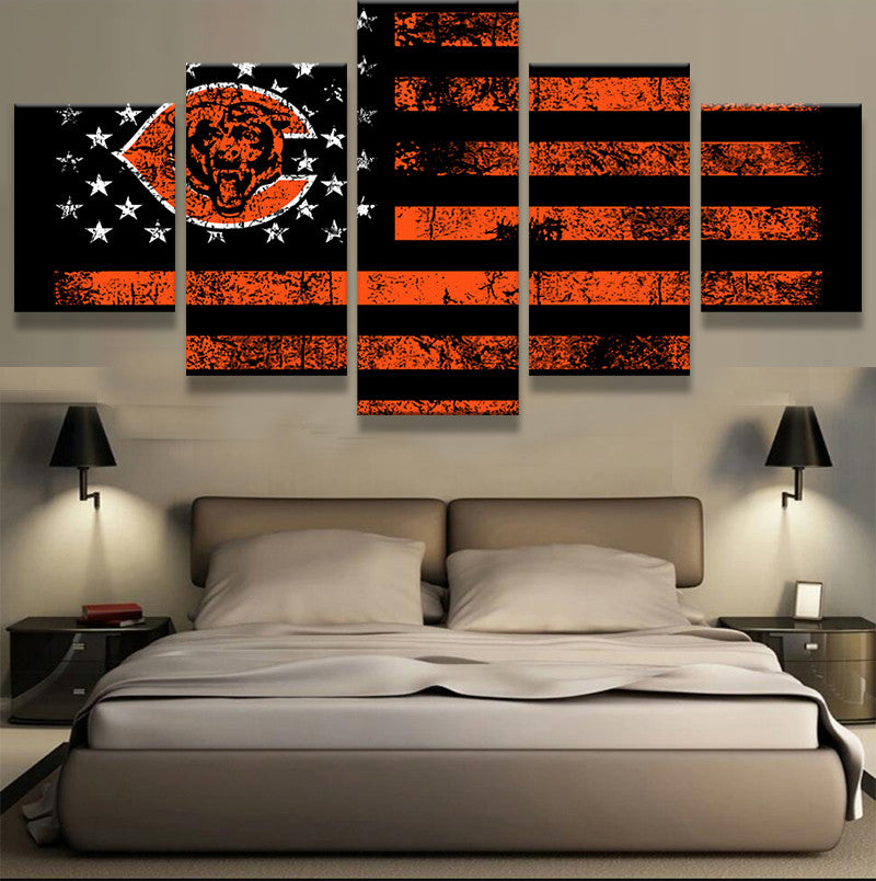 Chicago Bears American Flag Wall Print - A Great Gift For Every Fan ...