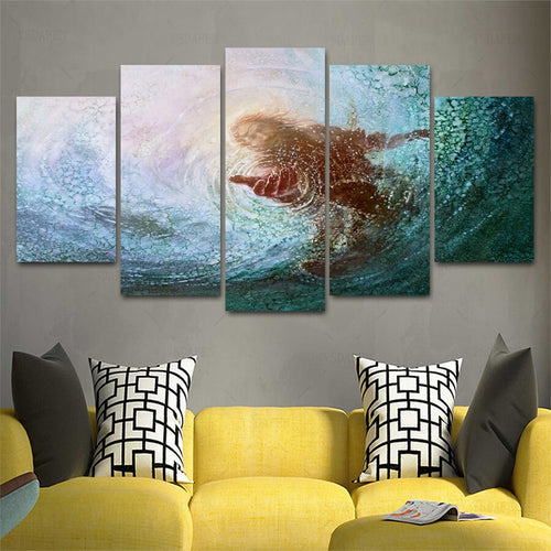 Jesus Rescue Water Savior Five Piece Canvas Wall Art Home Decor - The Force Gallery