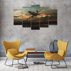 X-Wing Star Wars Sunset Five Piece Canvas Wall Art Home Decor - The Force Gallery