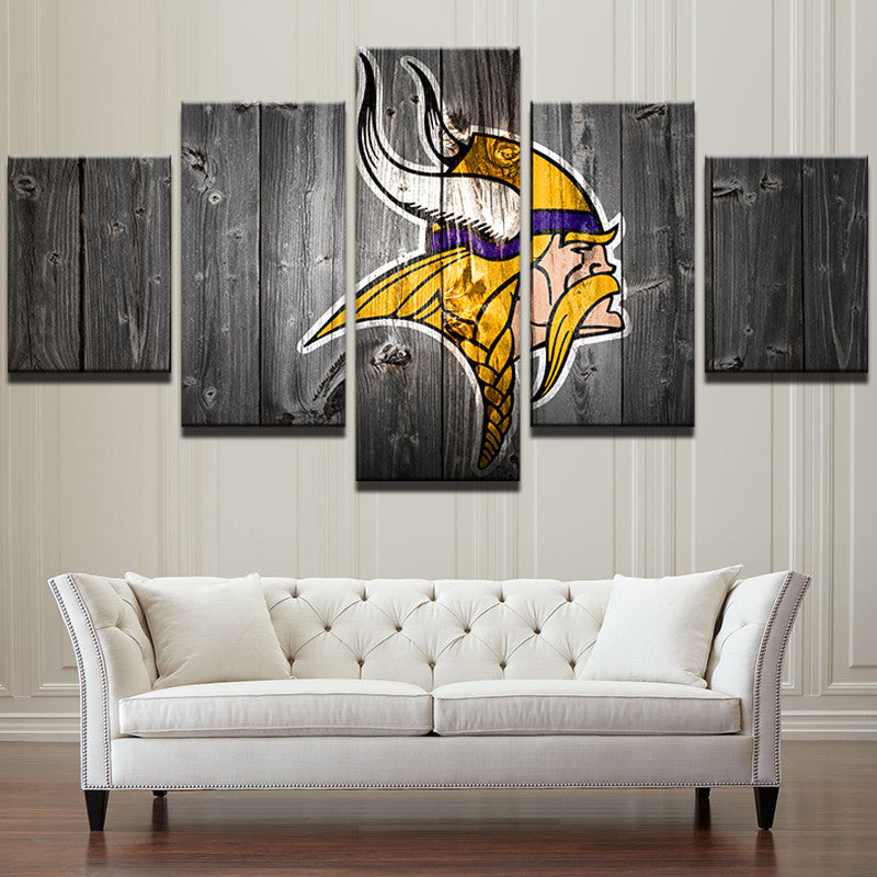 Minnesota Vikings Barnwood Style Wall Print - Display Your