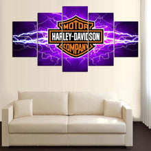 Harley Davidson Lightning Large Framed Canvas - The Force Gallery