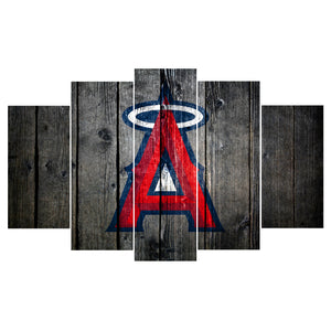 Los Angeles Angels Baseball Barnwood Style Canvas - The Force Gallery
