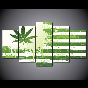 Marijuana Hemp Green Flag Canvas - The Force Gallery