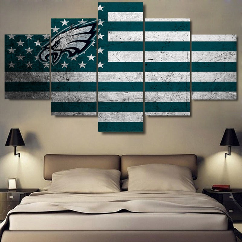 Philadelphia Eagles American Flag Canvas - The Force Gallery
