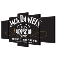 Jack Daniels Whiskey Old Number 7 Music Stage Canvas Large Framed Five Piece - The Force Gallery