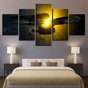 Star Trek Enterprise Sunlight Five Piece Canvas Wall Art Home Decor - The Force Gallery