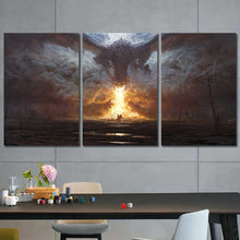Dragon Fire Fantasy Framed Canvas Home Decor Wall Art Multiple Choices 1 3 4 5 Panels