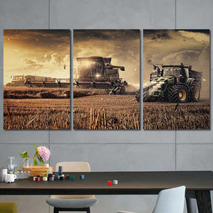 Corn Harvest Multi Panel Canvas Set Farm House Decor Picture JD Combine  Country