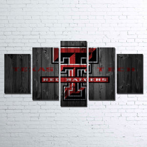 Texas Tech Raiders Five Piece Canvas Wall Art Home Decor Man Cave - The Force Gallery