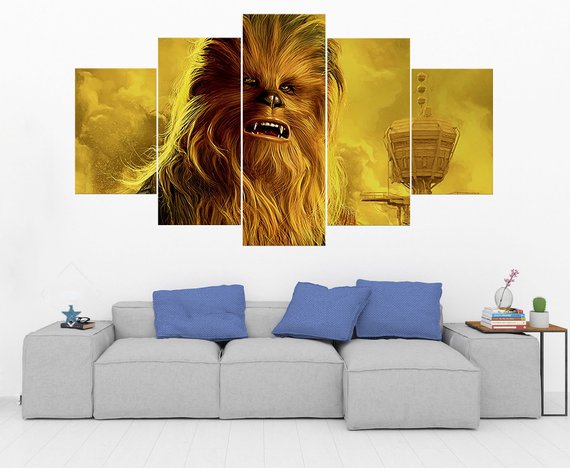 Chewbacca Star Wars Canvas Five Piece Wall Art Print Home Decor - The Force Gallery