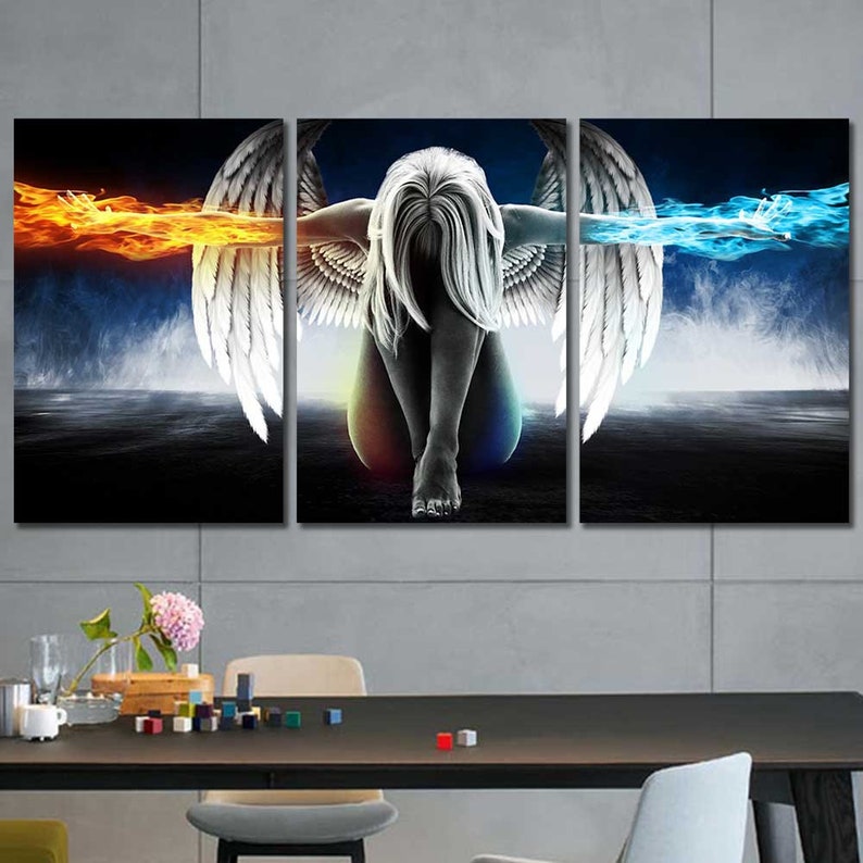 Angel Good Evil Framed Canvas Home Decor Wall Art Multiple Choices 1 3 –  The Force Gallery