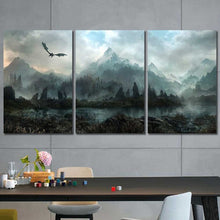 Elder Scrolls Skyrim Framed Canvas Home Decor Wall Art Multiple Choices 1 3 4 5 Panels