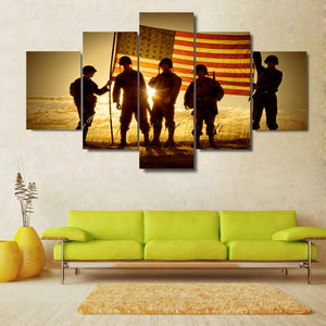 American Flag Soldiers Canvas - The Force Gallery
