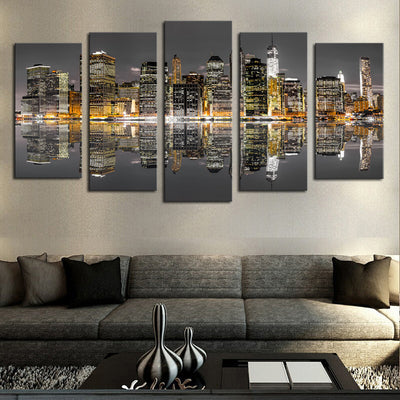 5 Panels Modern City Views - The Force Gallery
