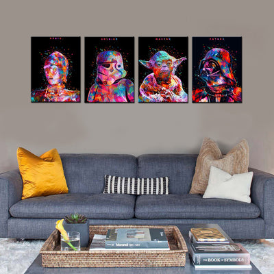 4pc HD Printed Star Wars Painting - The Force Gallery