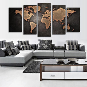 Vintage World Map Rustic Wall Art Canvas - The Force Gallery