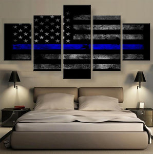 American Flag with Police Blue Line Police lives matter - The Force Gallery