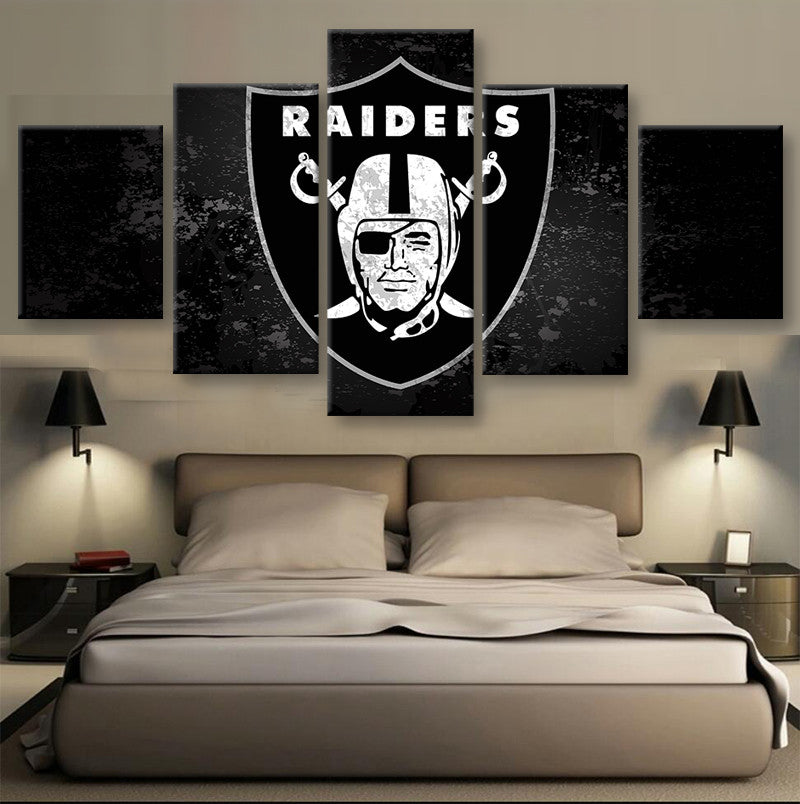 Las Vegas Raiders Football 5 pcs Painting Printed Canvas Wall Art Home Decor