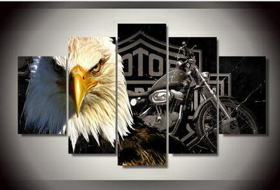 Harley Davidson with Bald Eagle - The Force Gallery