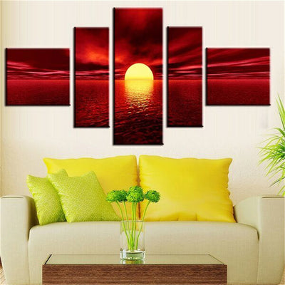 Sea Beach Sunset Ocean Canvas - The Force Gallery