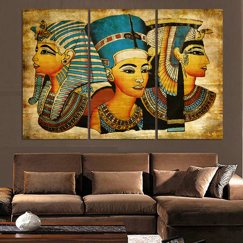 3 Pieces Pharaoh Of Ancient Egypt Wall Art - The Force Gallery