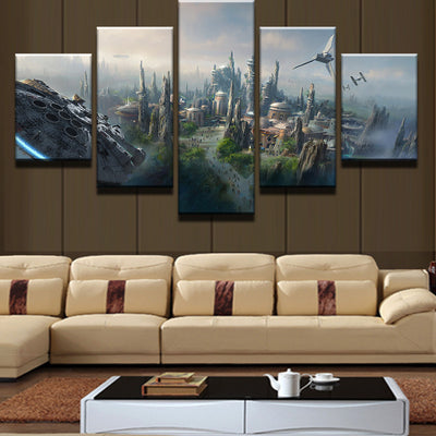 Star Wars City Millennium Falcon Canvas Print - The Force Gallery