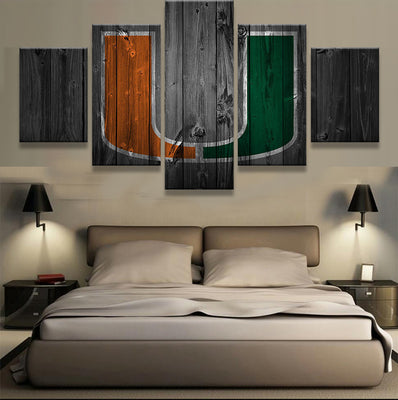 Miami Hurricanes College Football Barn Wood Style Canvas (not actual barnwood) - The Force Gallery