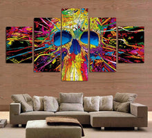 Colorful Skull Canvas Print Wall Art - The Force Gallery