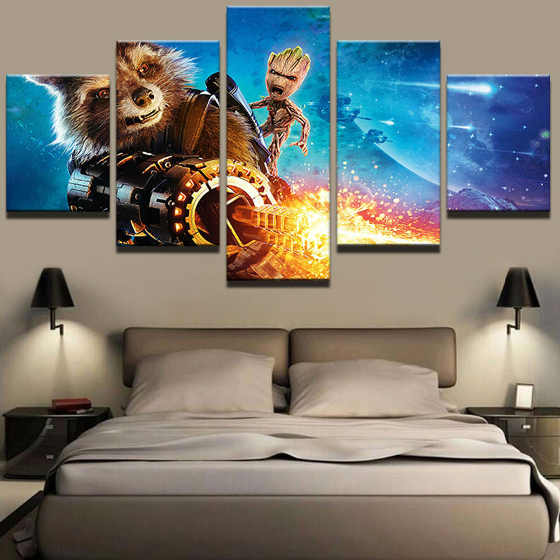 Guardians of the Galaxy Groot and Raccoon Canvas Print - The Force Gallery
