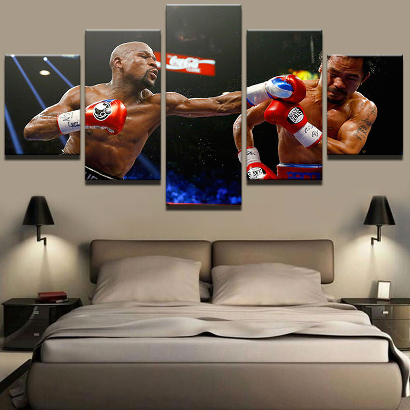 Mike Tyson Evander Boxing Canvas Wall Art Boxer Print Home Decor 5 Panel HD  Print Pictures Poster Room Decor Paintings 5 Pieces - AliExpress