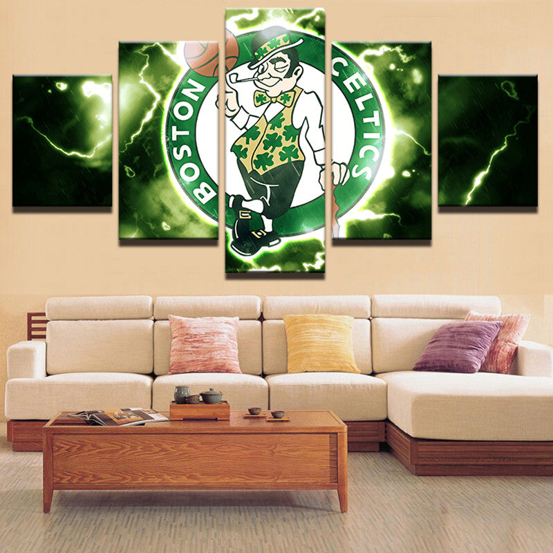 Boston Celtics Jersey Custom Canvas Print Wall Art for Boy Girl