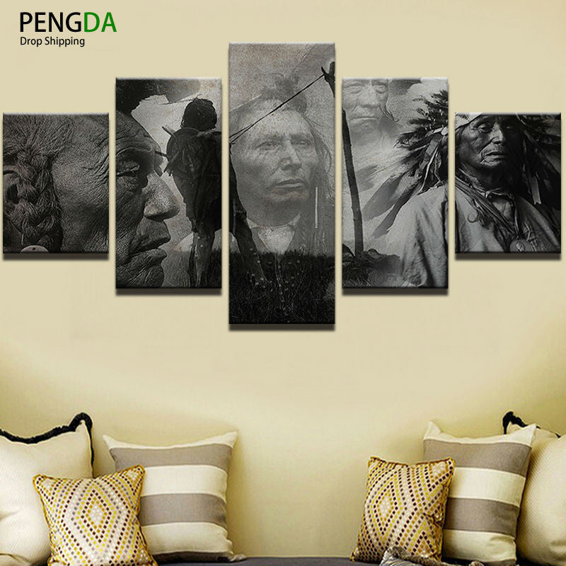 Native Americans Montage Canvas Print - The Force Gallery