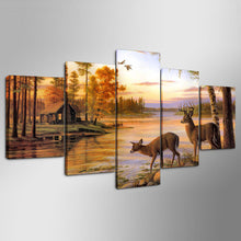 Deer by the River Wildlife Canvas - The Force Gallery